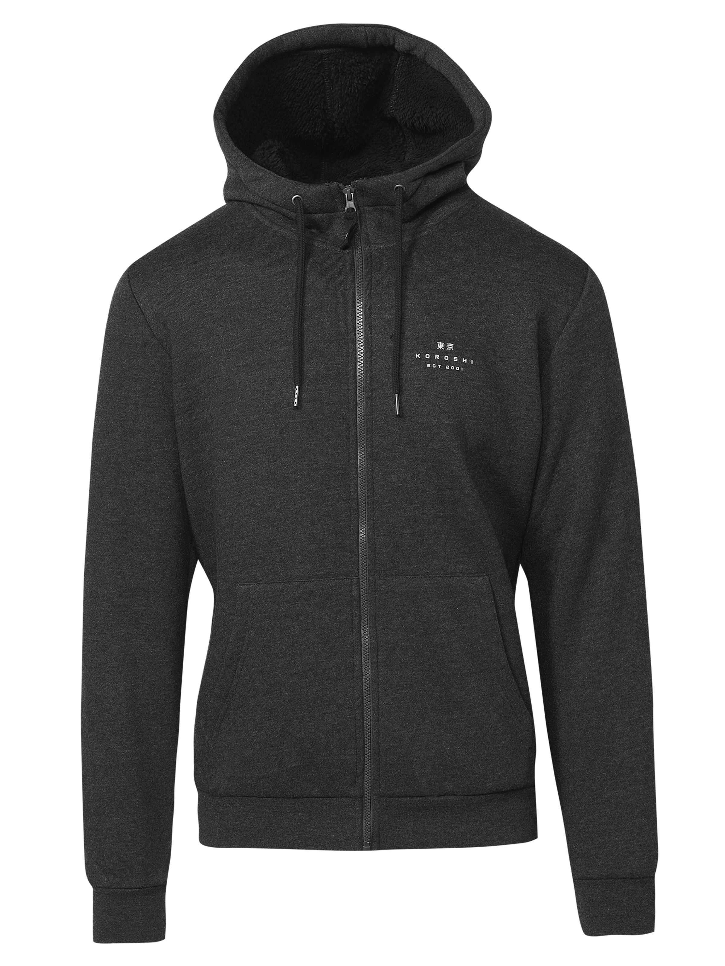 KOROSHI - Sudadera con cremallera en gris: frente