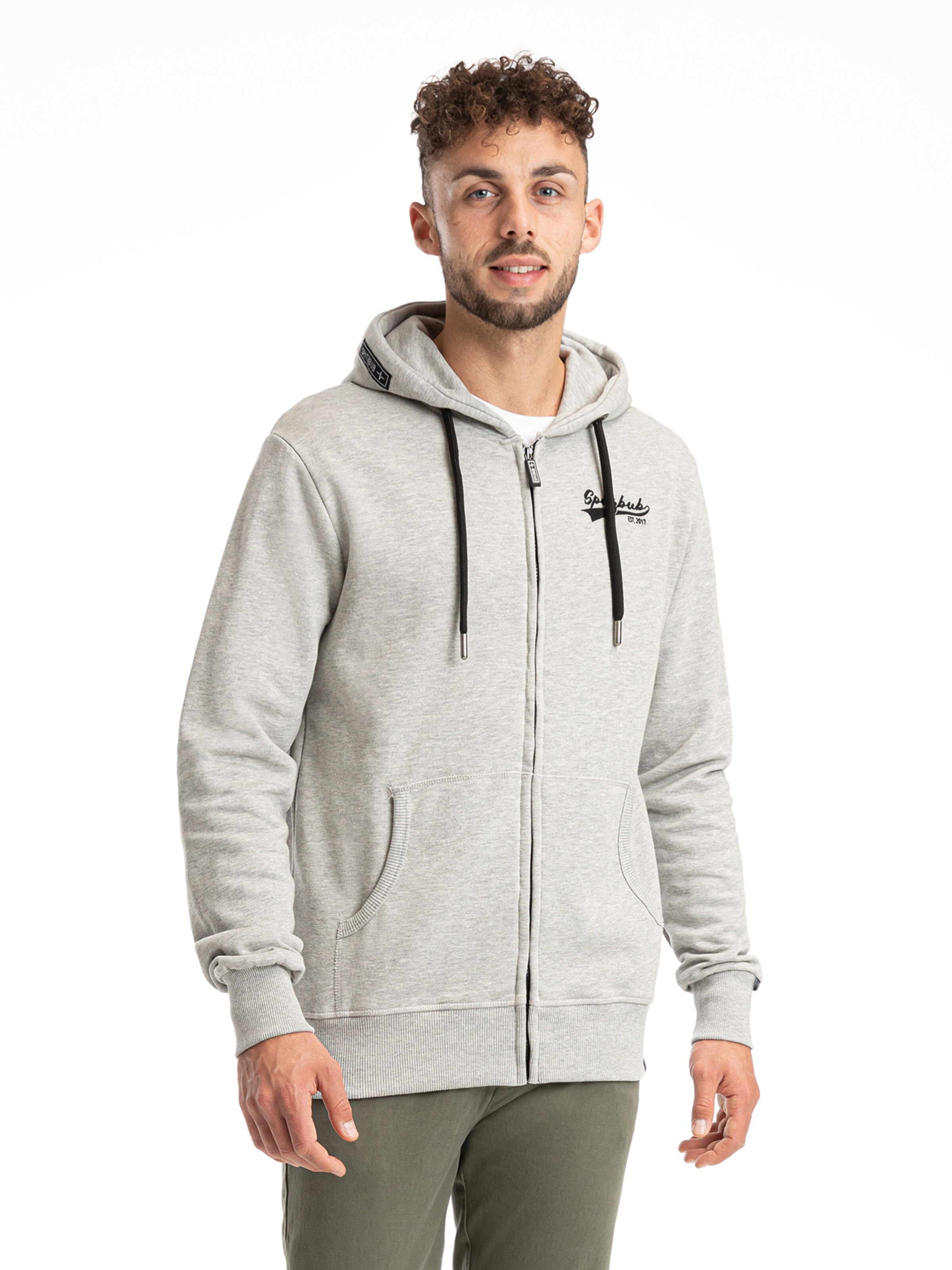 SPITZBUB Sweatjacke 'Kai ' in Grau: Vorderseite