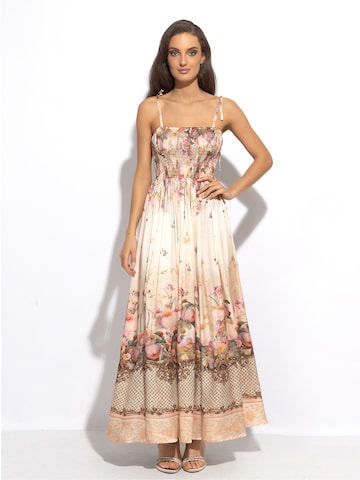 JIORO Zomerjurk 'BAROQUE FLOWERS' in Beige