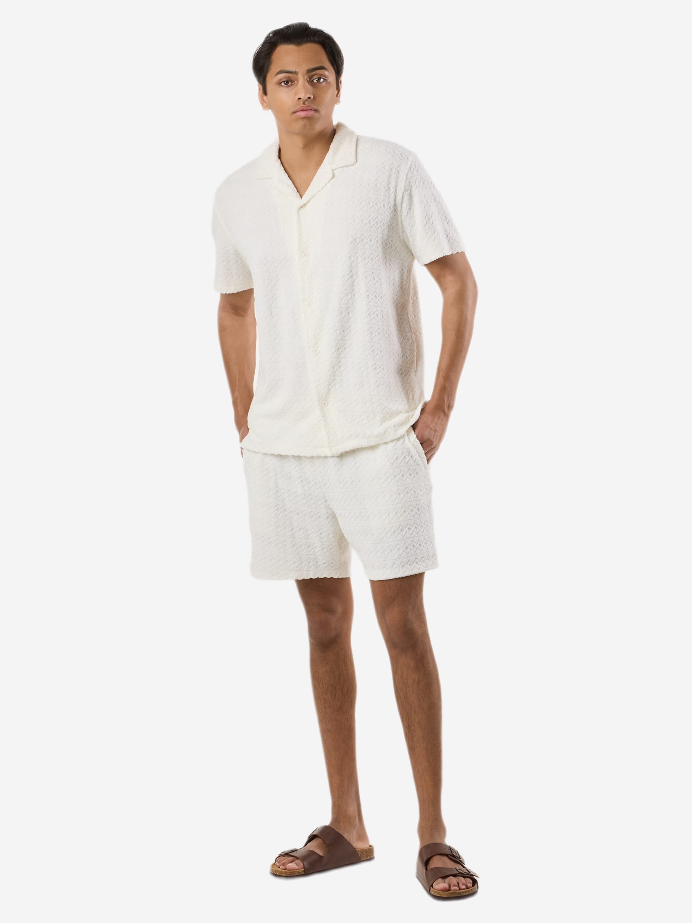 Fit confort Chemise 'Resort' Denim Factory en blanc