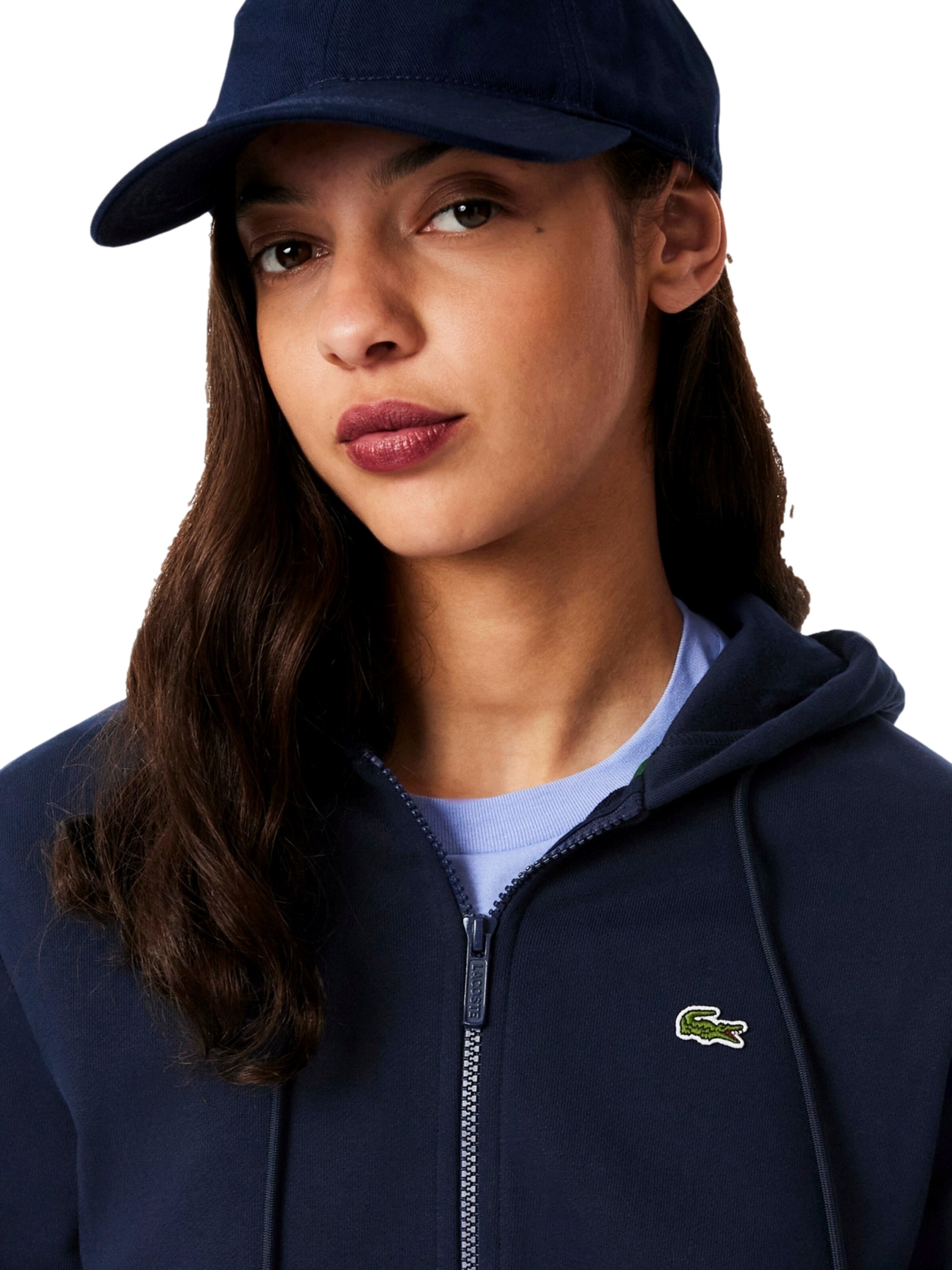 LACOSTE Zip-Up Hoodie in Blue
