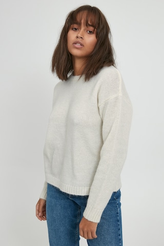 PULZ Jeans Strickpullover 'PZIRIS' in Weiß: predná strana