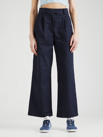 FRNCH PARIS Wide leg Pleat-front trousers 'Albane' in Blue: front