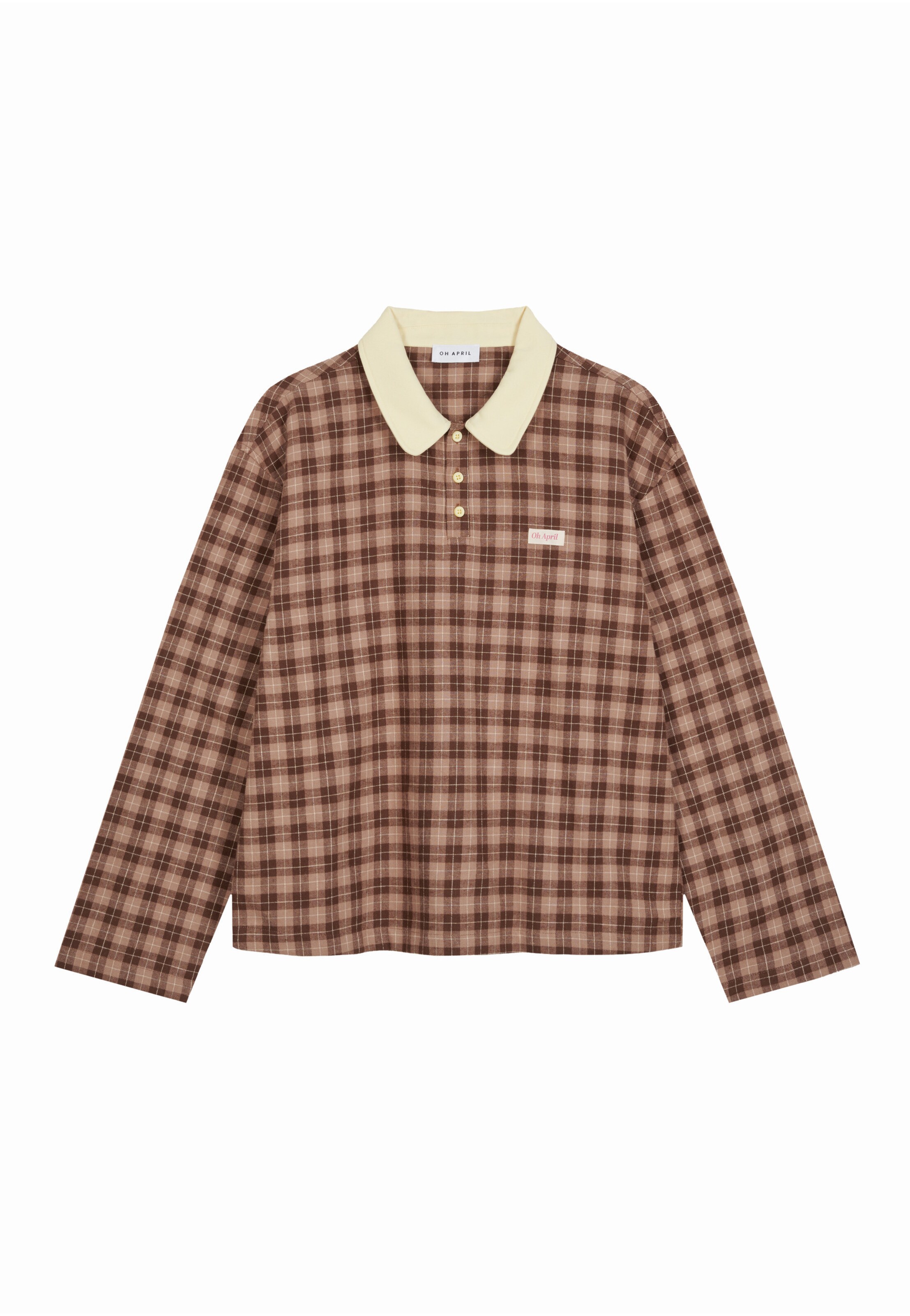 OH APRIL Shirt 'Diana' in Bruin: voorkant