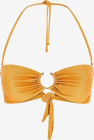 GUESS Bikini Top in Yellow: front