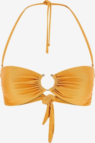 GUESS Bikini Top in Yellow: front