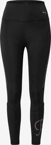 PUMA Skinny Workout Pants in Black: front