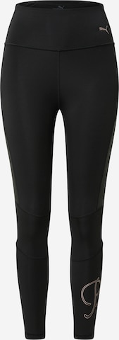 Skinny Pantaloni sportivi di PUMA in nero: frontale
