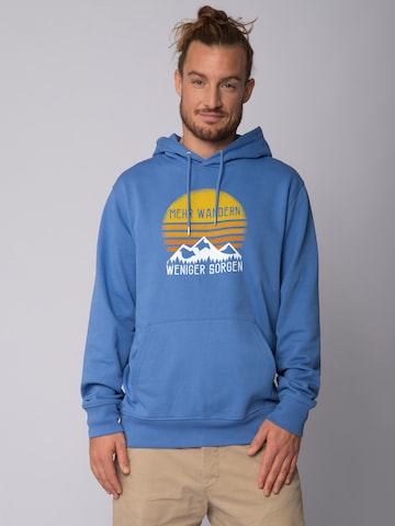 Watapparel Sweatshirt ' Mehr Wandern ' in Blue: front