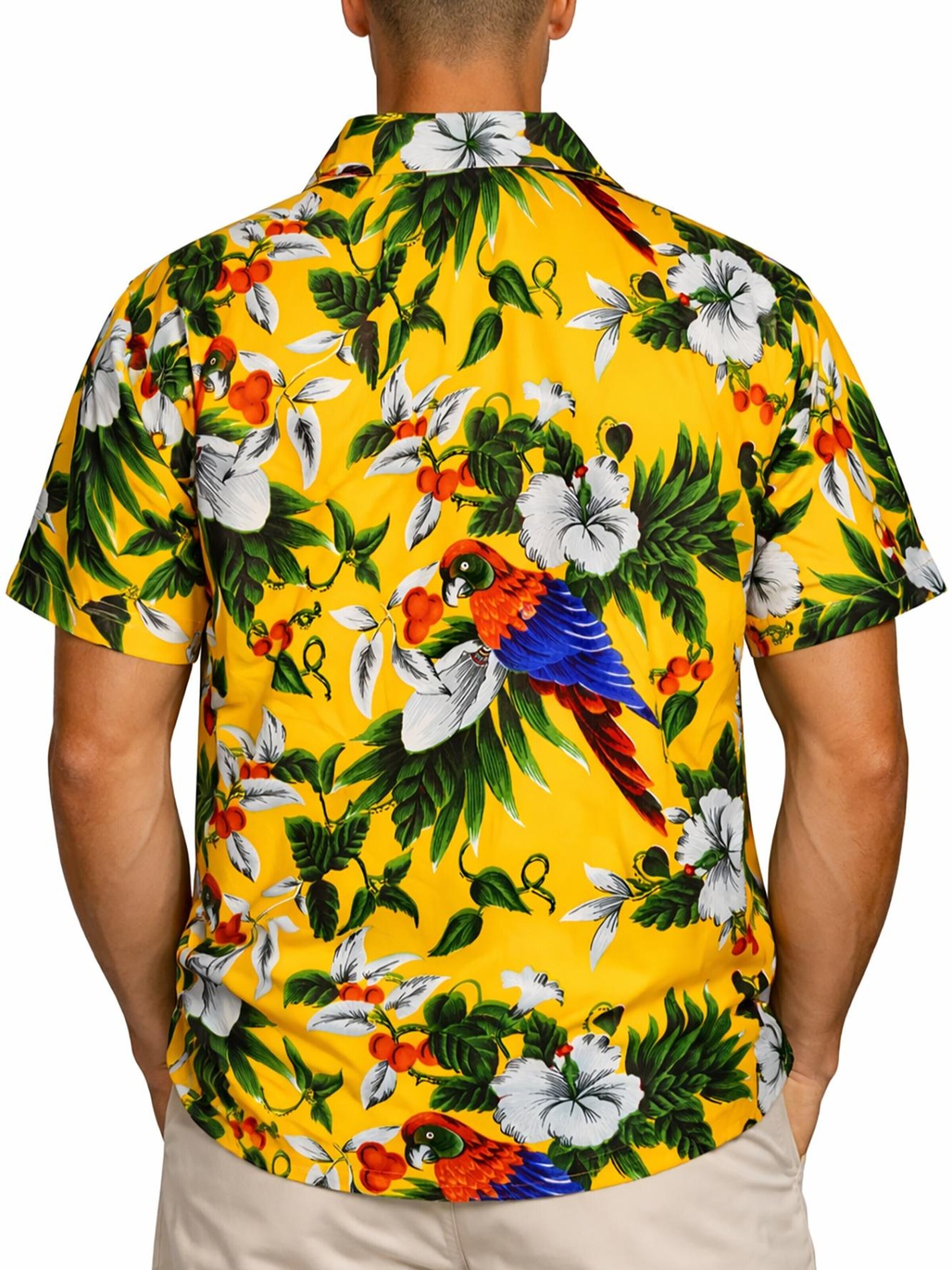 King Kameha Shirt 'Cherryparrot'‌‌‌‌‌‌‌‌‌ in Gelb