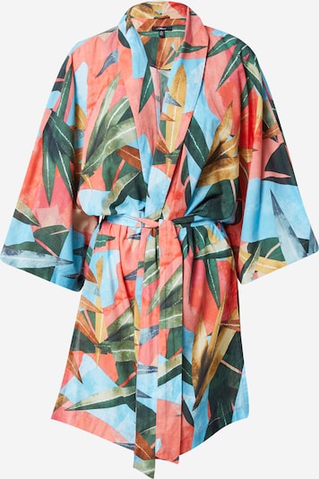 Mavi Kimono in hellblau / tanne / orange / koralle, Produktansicht