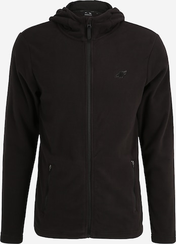 4F Athletic Fleece Jacket in Black: front