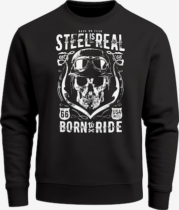 Neverless Sweatshirt 'Steel is Real' in Black: front