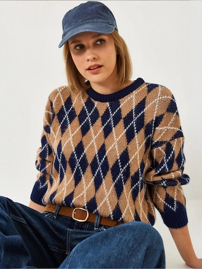 Bianco Lucci Pull-over 'Pullover' en S-M en bleu marine, Vue avec produit
