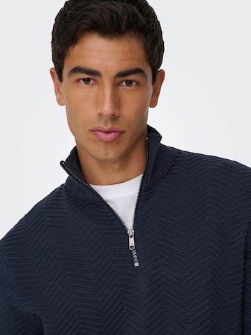 Only & Sons Pullover 'ONSMace' i blå
