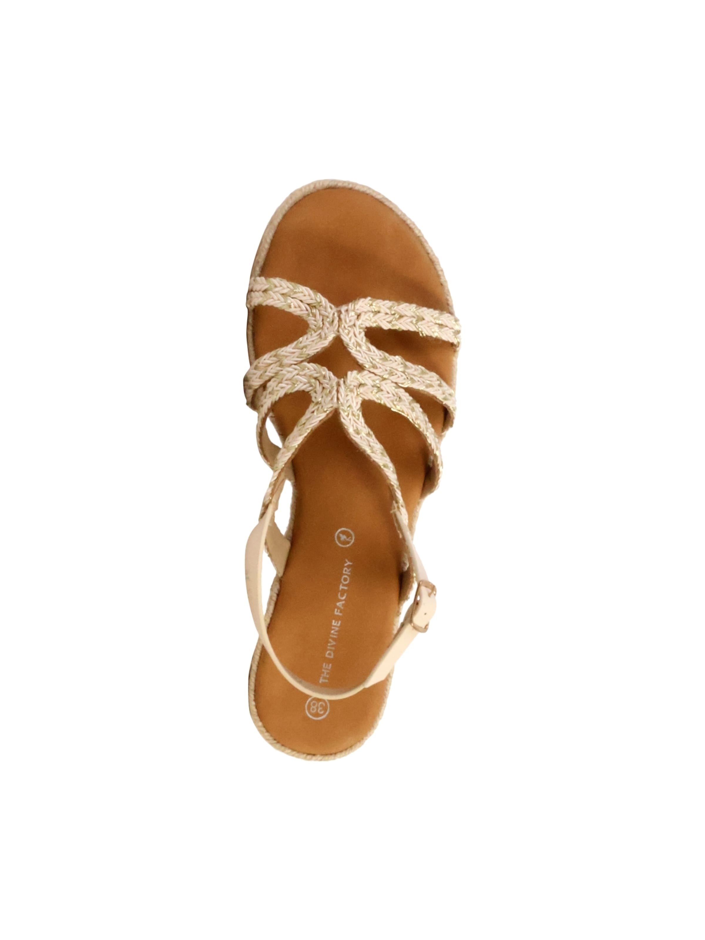 The Divine Factory Sandal 'Sandalen mit Schnalle' in Gold