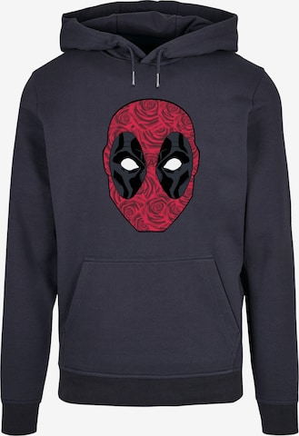 ABSOLUTE CULT Sweatshirt 'Deadpool - Head Of Roses' in Blauw: voorkant