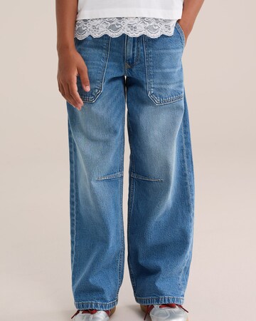 WE Fashion Wide leg Jeans in Blauw: voorkant