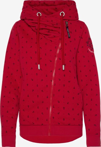 Soccx Zip-Up Hoodie in Red: front