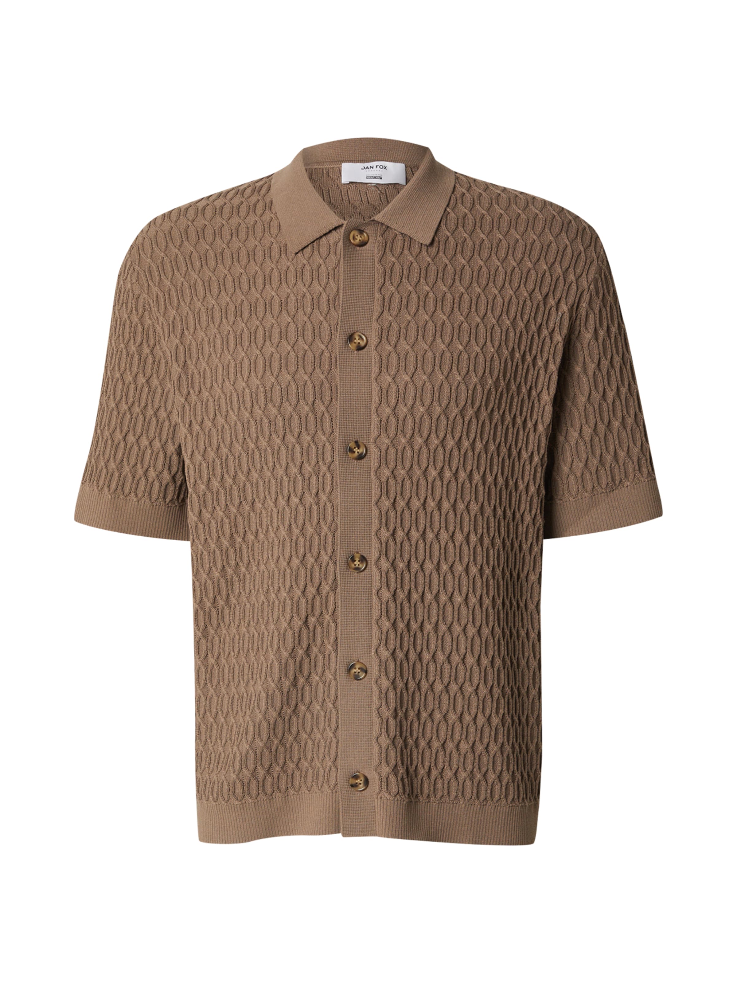 DAN FOX APPAREL Regular fit Button Up Shirt 'Domenic' in Brown: front