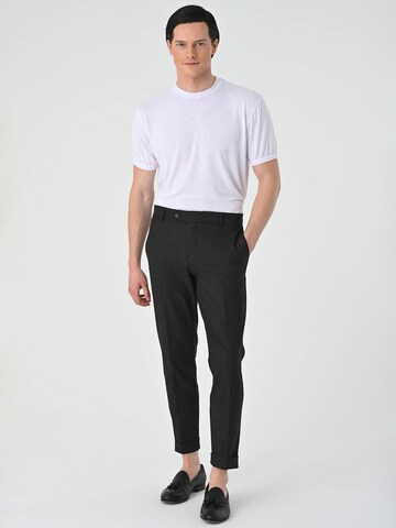 Antioch Tapered Pleat-front trousers in Grey