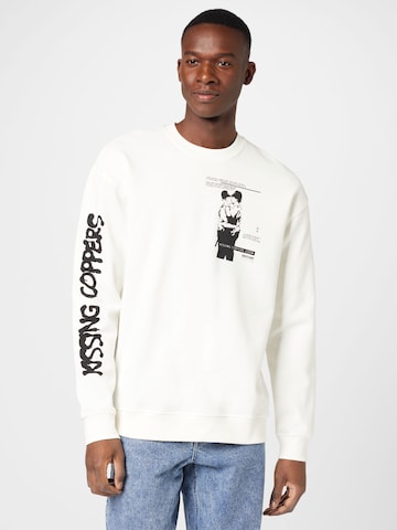 Only & Sons Sweatshirt 'Banksy' in White: front