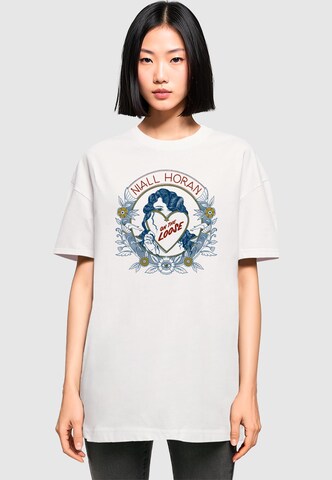 Merchcode Oversized Shirt 'Niall Horan - On The Loose Out Of The Square' in White: front