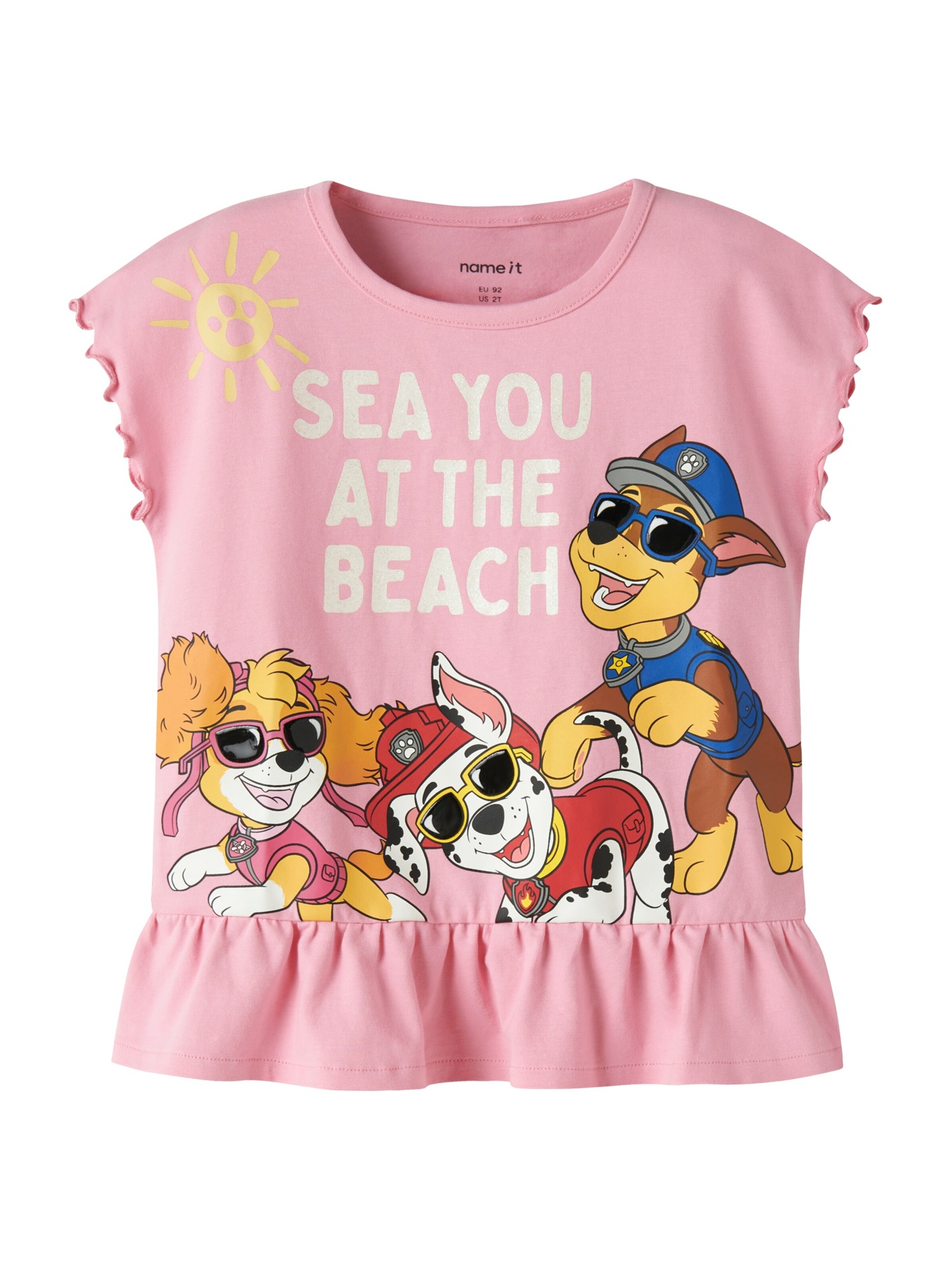 NAME IT Shirt 'NMFMINA PAW' in Caramel / Yellow / Light pink / White, Item view