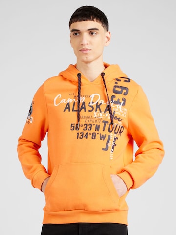 CAMP DAVID Sweatshirt 'Alaska Ice Tour' in Orange: front