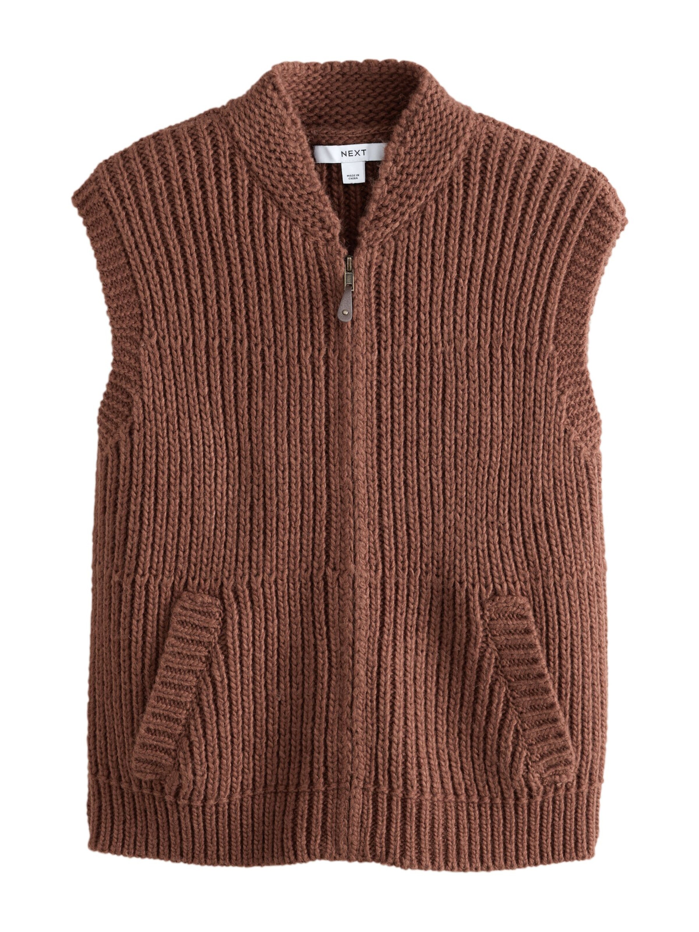 Gilet in maglia in XS Next di colore marrone, Visualizzazione prodotti