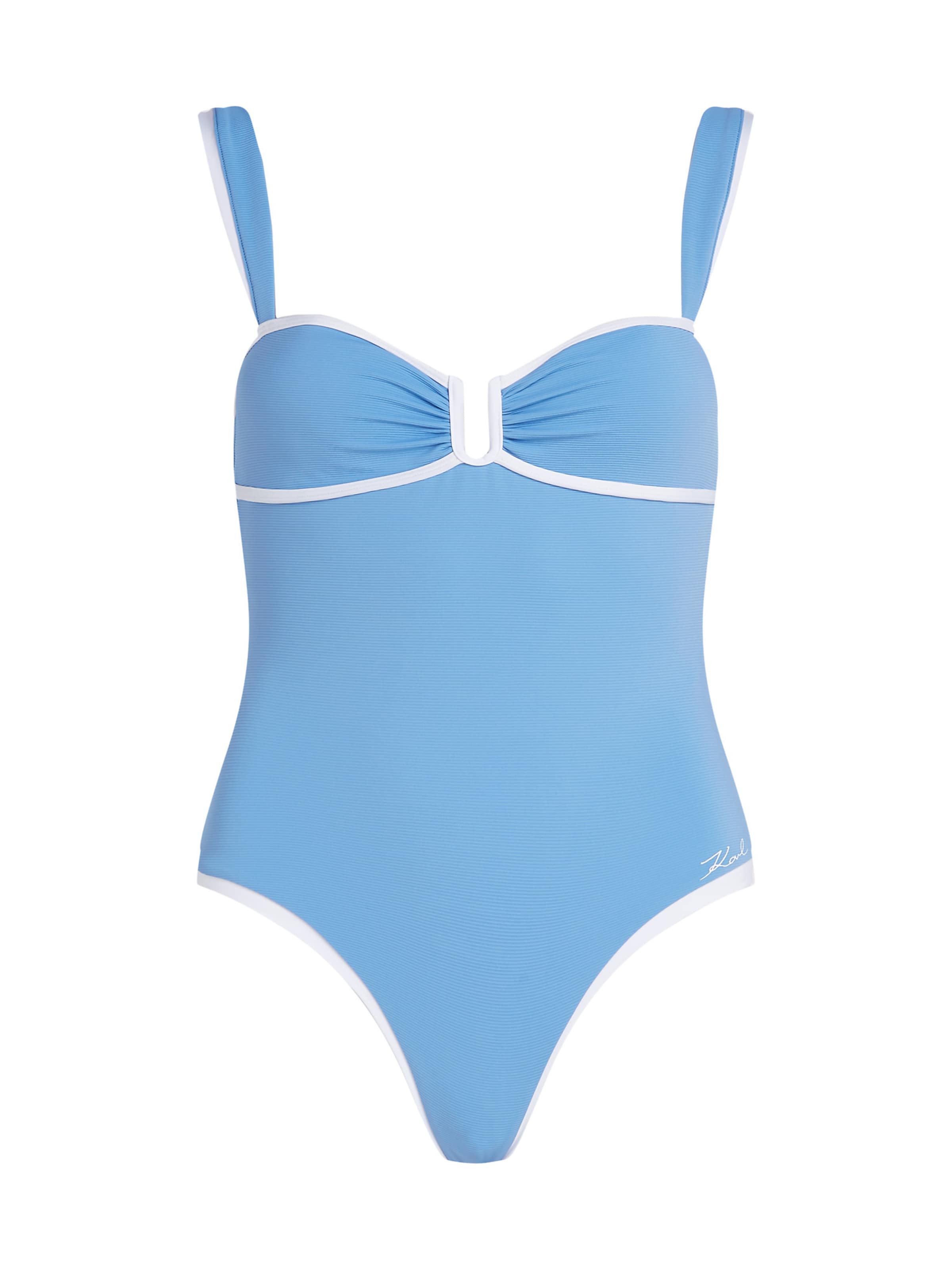 Karl Lagerfeld Bez ramienok Jednodielne plavky - Modrá: predná strana