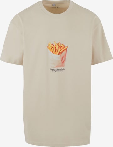 Maglietta 'Small Fries' di MT Upscale in beige: frontale