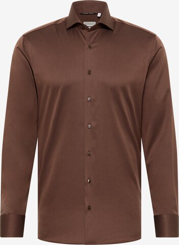 ETERNA Slim fit Business Shirt in Brown: front