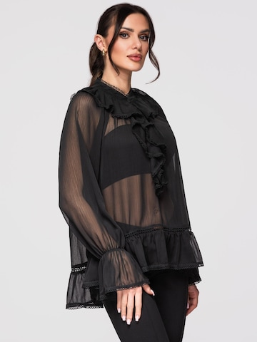 Ombre Blouse in Zwart
