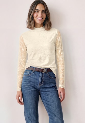 STREET ONE Shirt in Beige: voorkant