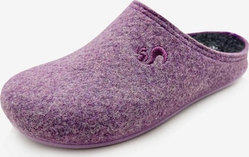 thies Hausschuh 'thies 1856 ® Recycled PET Slipper' in Lila: Vorderseite