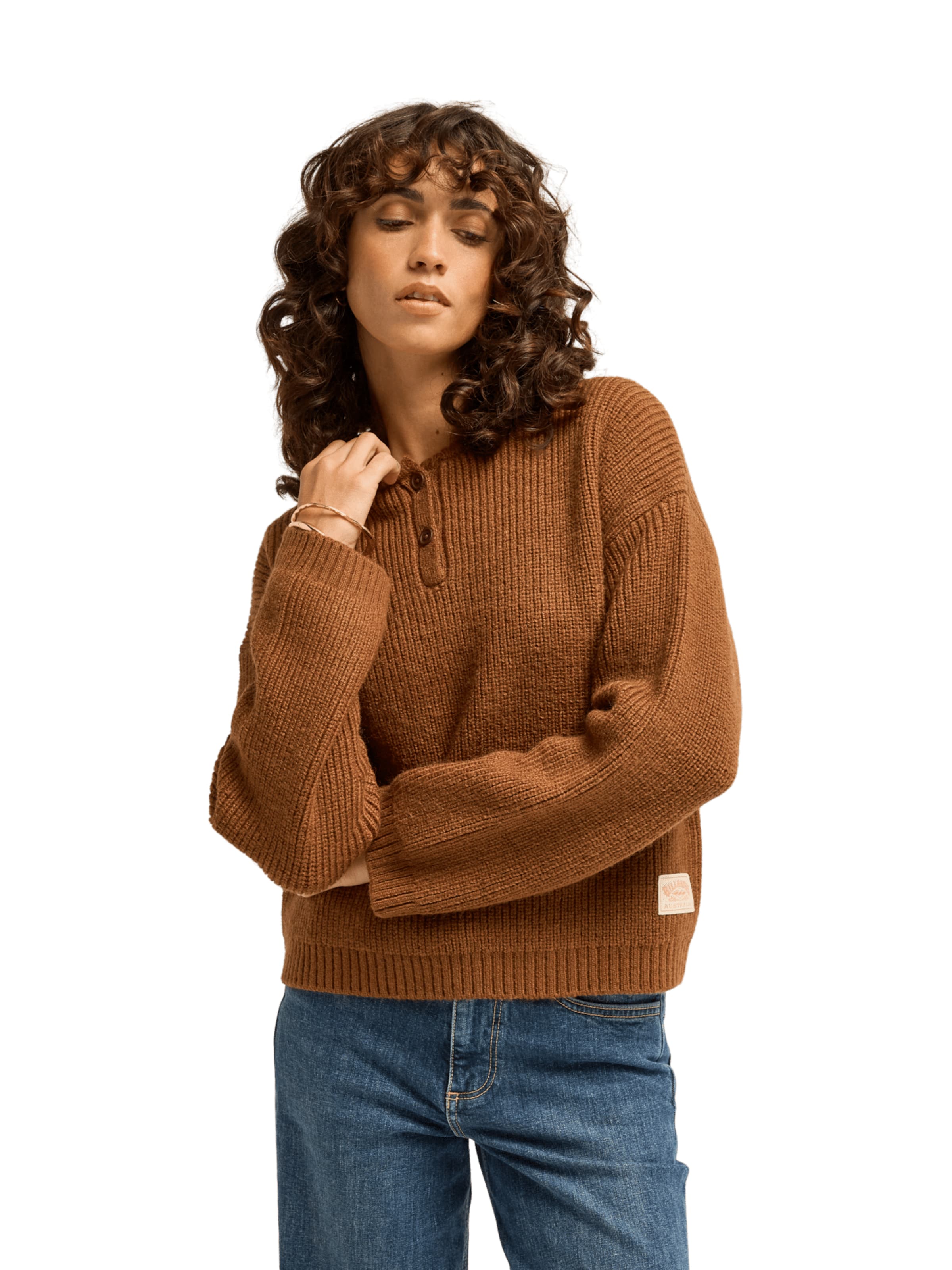 BILLABONG Pullover 'Windy Beach' in Braun: Vorderseite