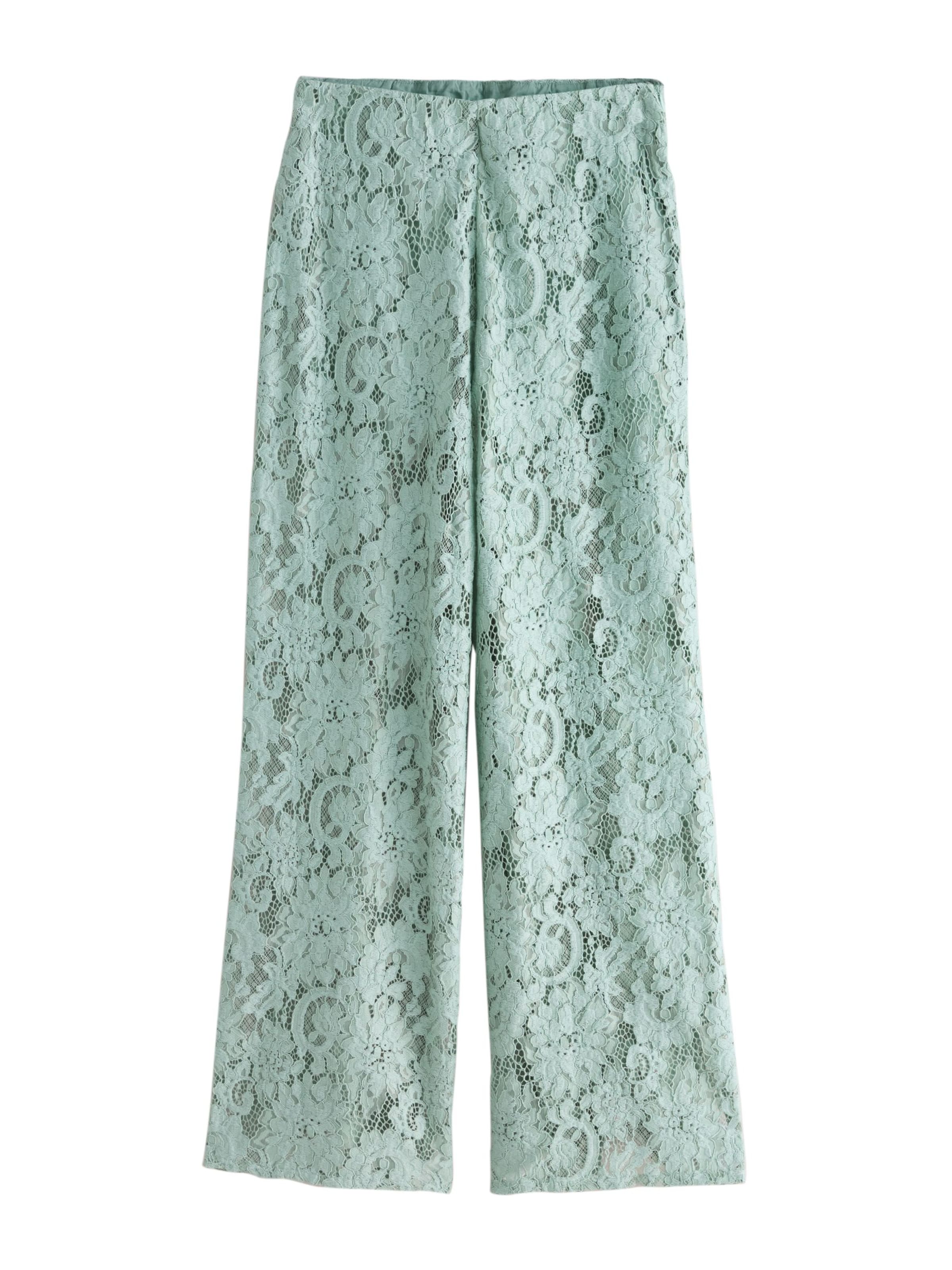 Next Wide leg Broek 'N. Premium' in Groen: voorkant