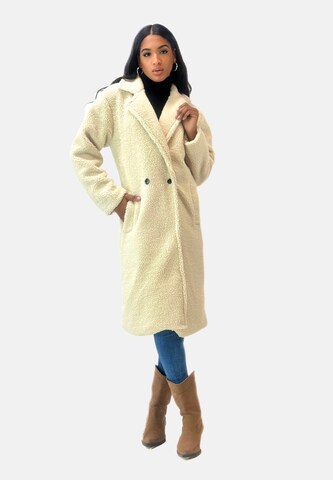 Manteau d’hiver Elara en beige : devant