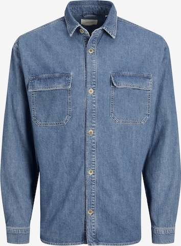 JACK & JONES Comfort fit Button Up Shirt 'Axel' in Blue: front
