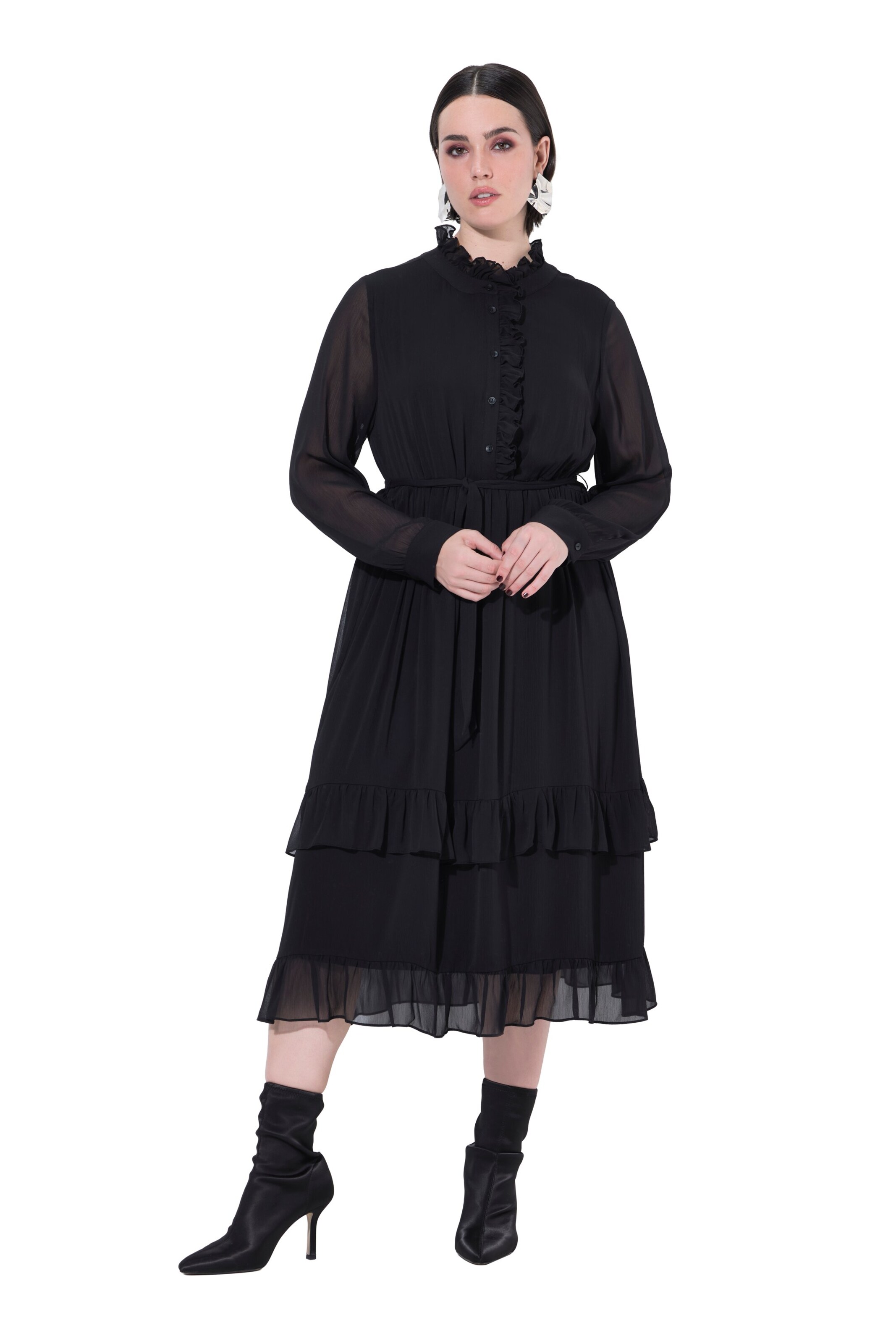 Ulla Popken Φόρεμα σε μαύρο: μπροστά