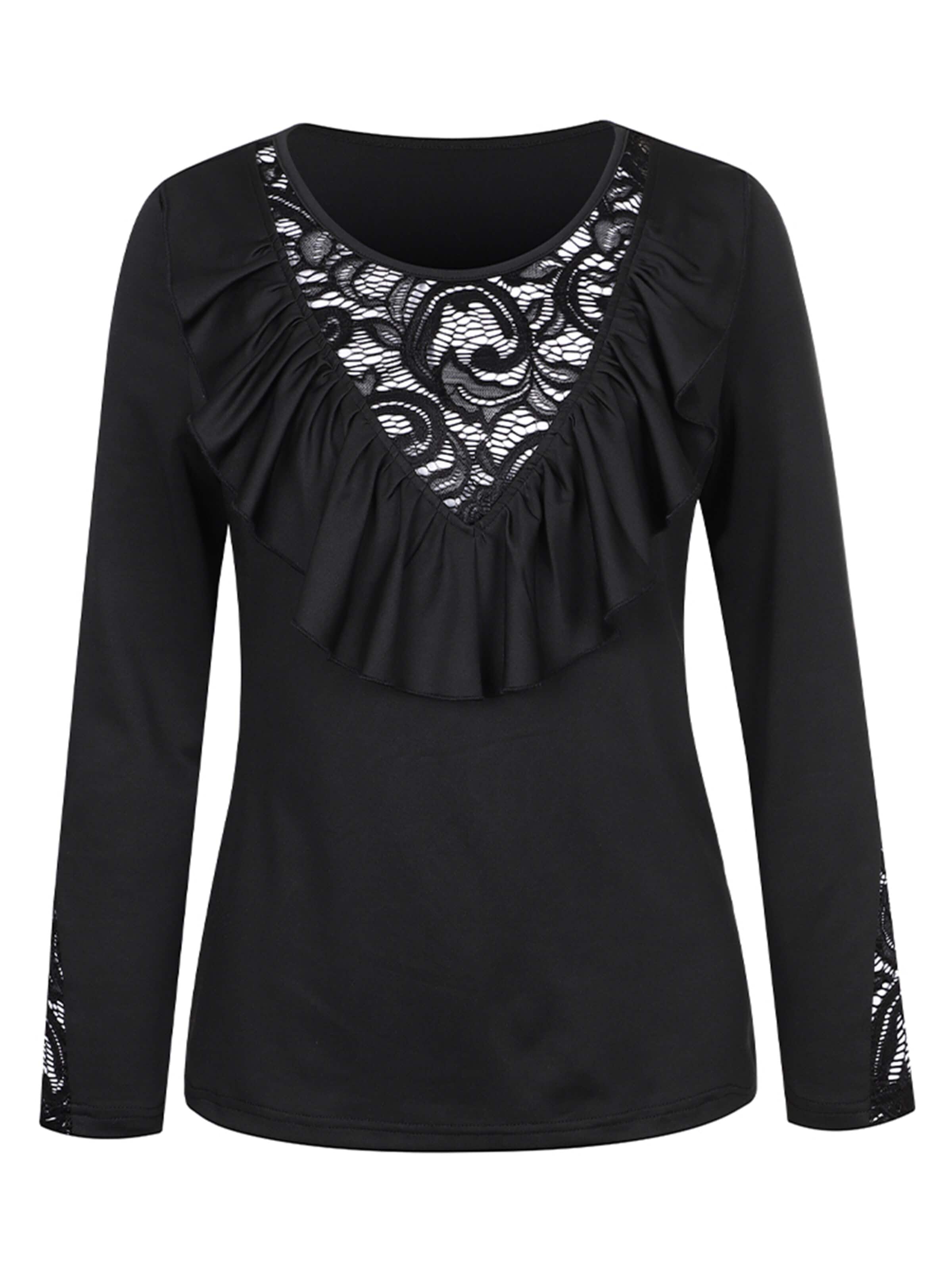 LapaPlus Topp 'Women Lace Shirt' i svart