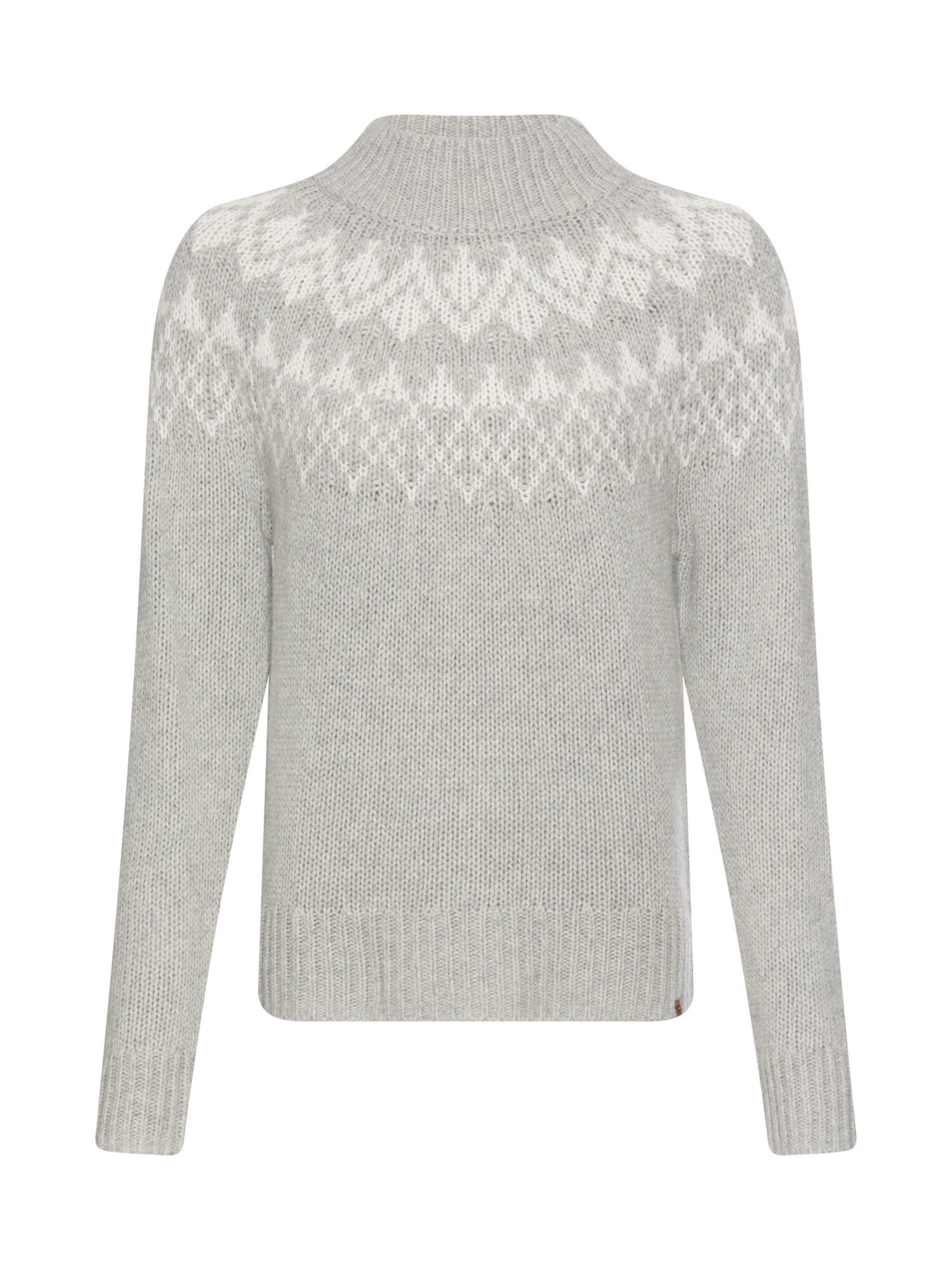 CAMEL ACTIVE Strickpullover mit Stehkragen in Grau: Vorderseite