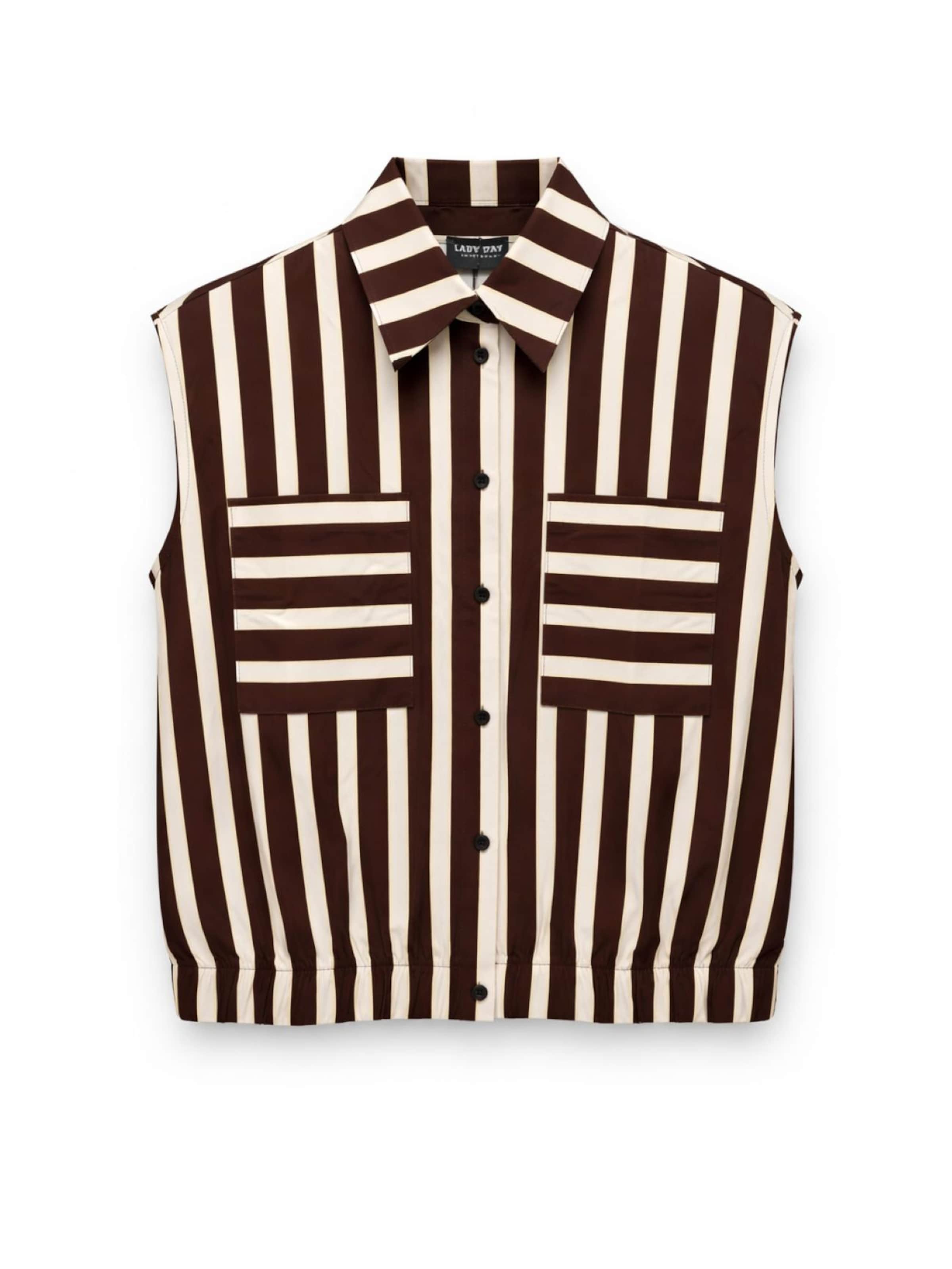 Lady Day Blouse 'Lady Day Isa doub stripe' in Brown: front