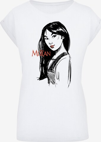 F4NT4STIC Shirt 'Mulan Sketch' in Wit: voorkant