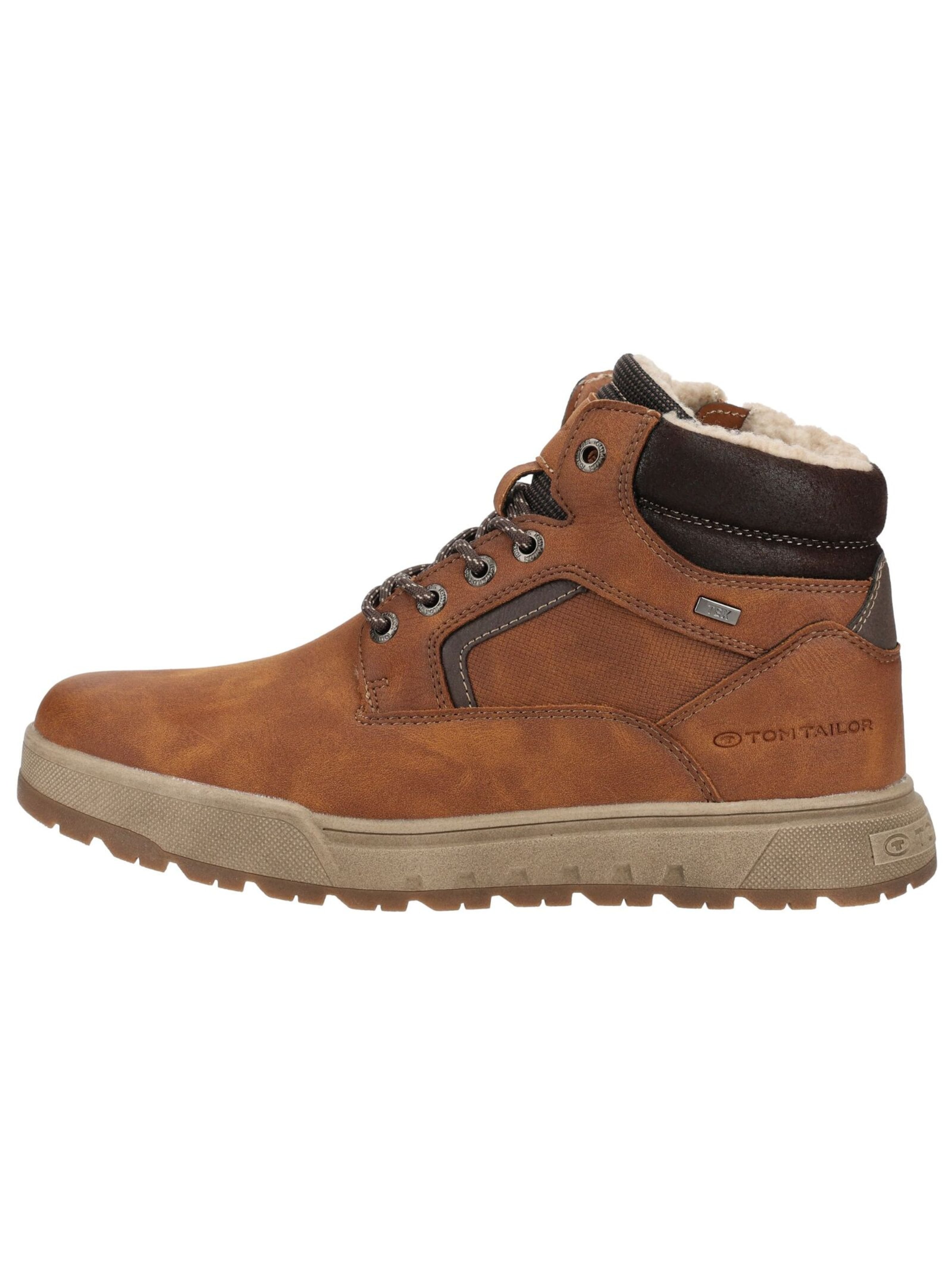 TOM TAILOR Lace-Up Boots in Brown
