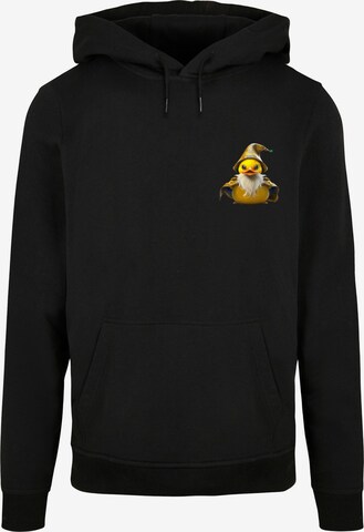 F4NT4STIC Sweatshirt 'Rubber Duck Wizard' in Zwart: voorkant