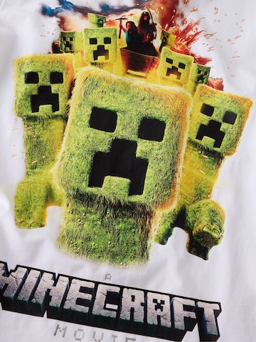 NAME IT Shirts 'Minecraft' i hvid