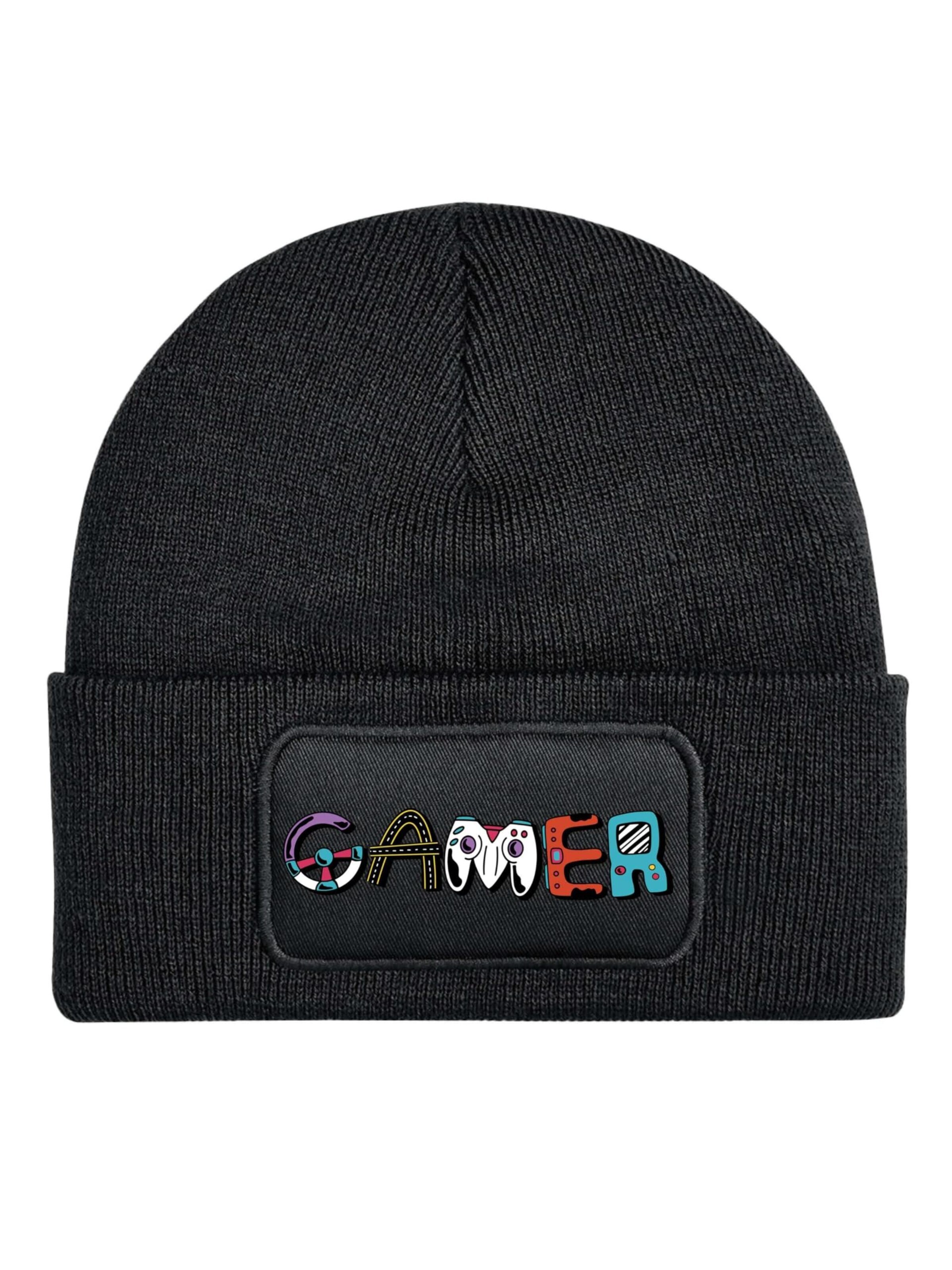 Youth Designz Mütze 'Gamer'‌‌‌‌‌‌‌‌ in Schwarz: Vorderseite