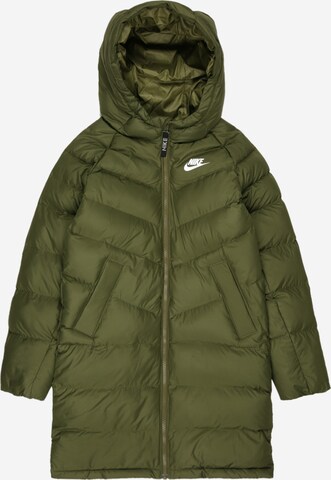 Palton de la Nike Sportswear pe verde: față